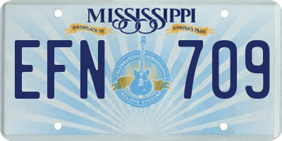 MS license plate EFN709