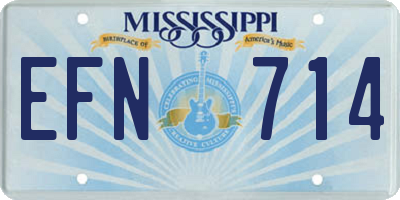 MS license plate EFN714