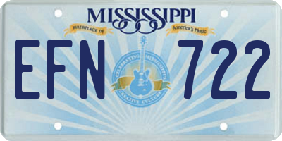 MS license plate EFN722