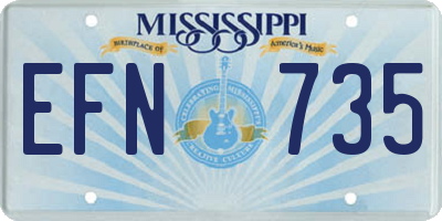MS license plate EFN735
