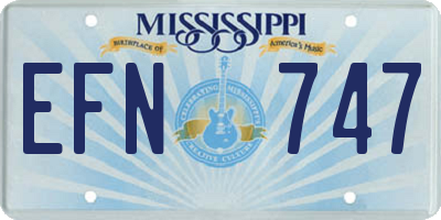 MS license plate EFN747