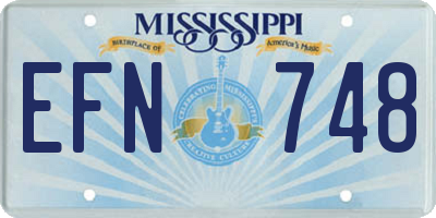 MS license plate EFN748