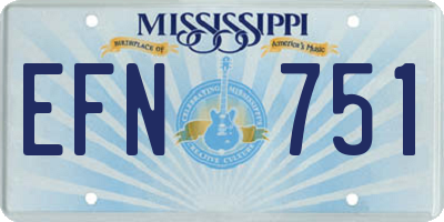 MS license plate EFN751
