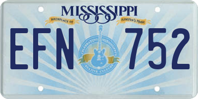 MS license plate EFN752