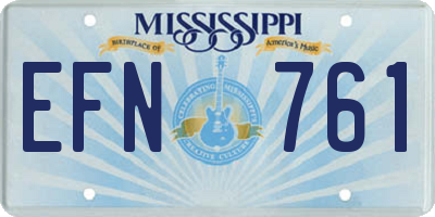 MS license plate EFN761