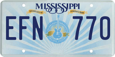 MS license plate EFN770