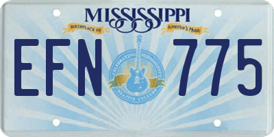 MS license plate EFN775