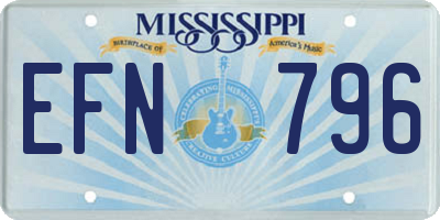 MS license plate EFN796