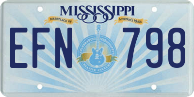 MS license plate EFN798