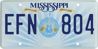 MS license plate EFN804