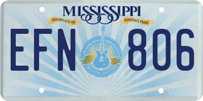 MS license plate EFN806