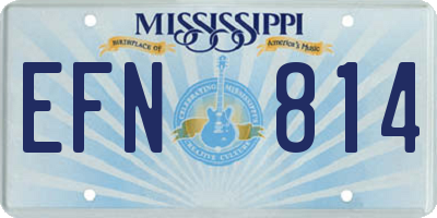 MS license plate EFN814