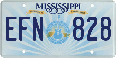 MS license plate EFN828