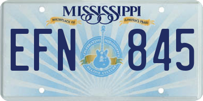 MS license plate EFN845