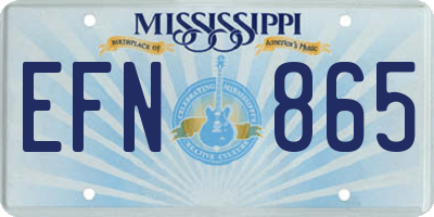 MS license plate EFN865