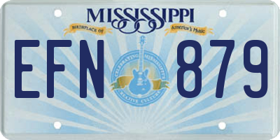MS license plate EFN879