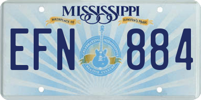 MS license plate EFN884