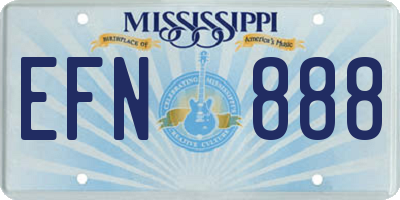 MS license plate EFN888
