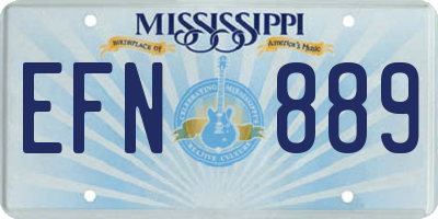 MS license plate EFN889