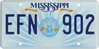 MS license plate EFN902