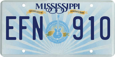 MS license plate EFN910