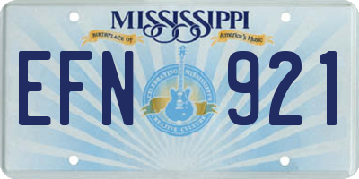 MS license plate EFN921