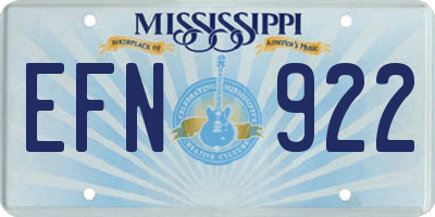 MS license plate EFN922