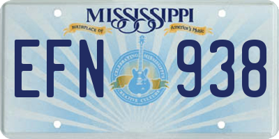 MS license plate EFN938