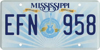MS license plate EFN958