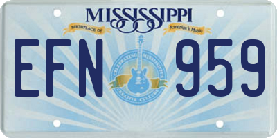MS license plate EFN959