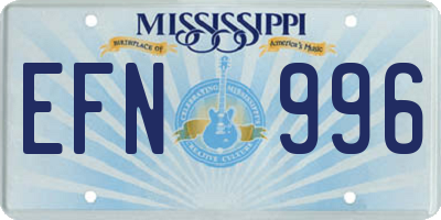 MS license plate EFN996