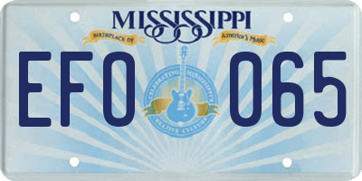 MS license plate EFO065