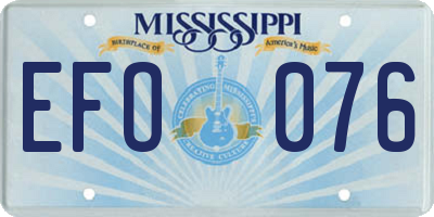 MS license plate EFO076