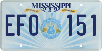 MS license plate EFO151