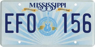 MS license plate EFO156