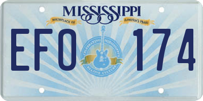 MS license plate EFO174