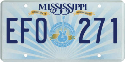 MS license plate EFO271