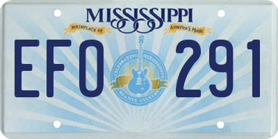 MS license plate EFO291