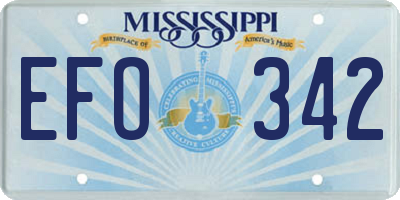 MS license plate EFO342