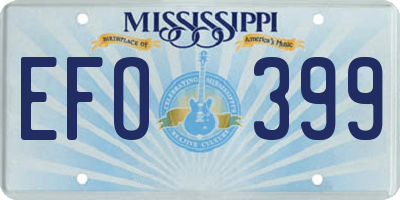 MS license plate EFO399