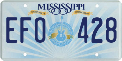 MS license plate EFO428