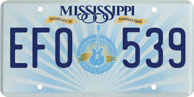 MS license plate EFO539