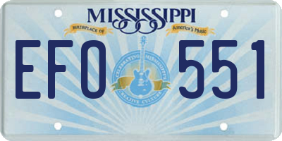 MS license plate EFO551