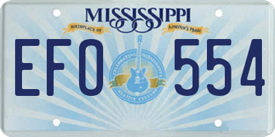 MS license plate EFO554