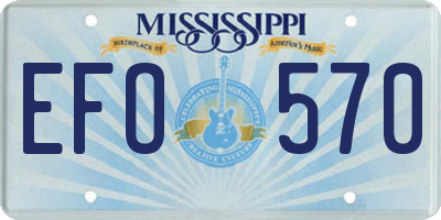 MS license plate EFO570