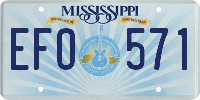 MS license plate EFO571
