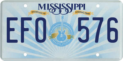 MS license plate EFO576