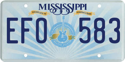 MS license plate EFO583