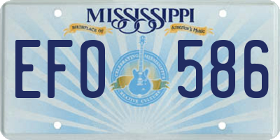 MS license plate EFO586