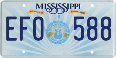 MS license plate EFO588